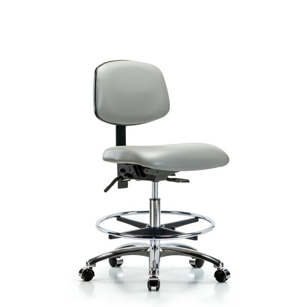 Blue Ridge Ergonomics Chair, Vin, Med Bench, Chr Tilt CF Cast, Dov, No Arms, 22" to 29" Height, Dove BR-VMBCH-CR-T1-A0-CF-CC-8567 - main