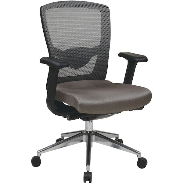 Office Star Desk Chair Desk Chair, Adjustable Arms, 17-3/4" to 21-1/4" Height, Fabric, Black 511342AL - main