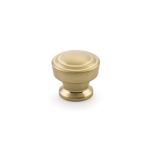 Schaub 1-1/4in Menlo Park Round Cabinet Knob Signature Satin Brass Finish 533-SSB - main