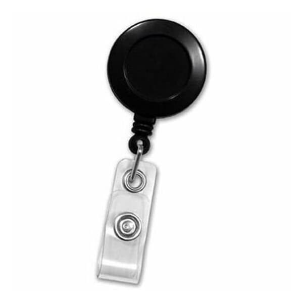 Brady BADGE REEL, BLACK, 1-1/4in 32MM, PLASTIC CLIP-ON BADGE REEL, CLEAR VINYL STRAP, NO 2120-3031 - main