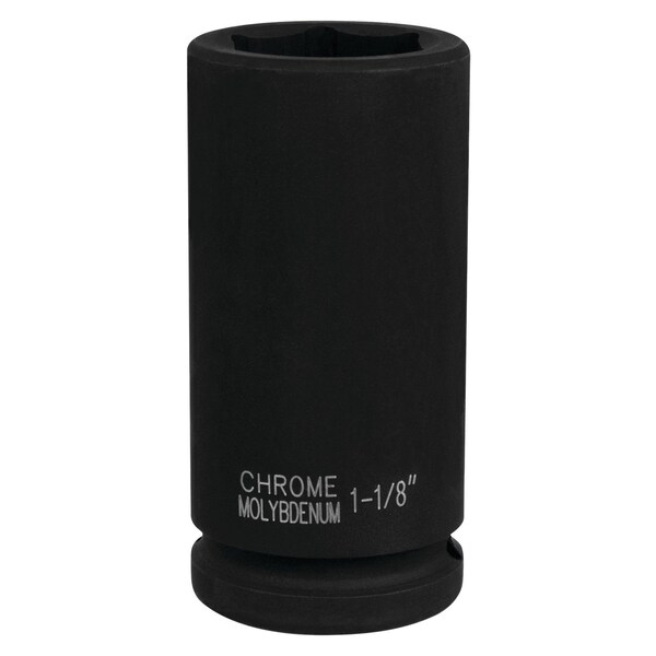 Performance Tool 3/4 in. Dr. 1-1/8 in. 6pt Deep Impact Socket, Cr-Mo, Rust Protection M742-36 - main
