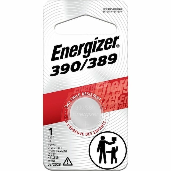 Energizer Energizer 389 Silver Oxide Button Battery, 1 Pack - For Multipurpose - 1.5 V DC - 1 Each 389BPZ - main