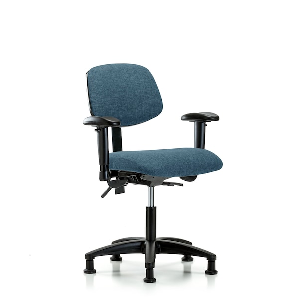 Blue Ridge Ergonomics Desk Chair Desk Chair, Fabric, Tilt AA Glides, Blu, Adjustable Arms, 19" to 24" Height, Fabric, Blue BR-FDHCH-RG-T1-A1-RG-F43 - main