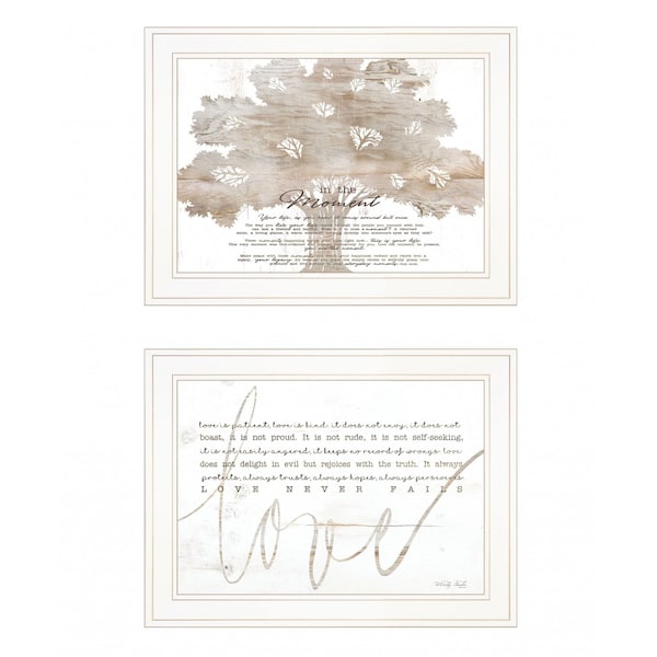 Homeroots Set Of Two Love In the Moment White Framed Print Wall Art, 2PK 407928 - main
