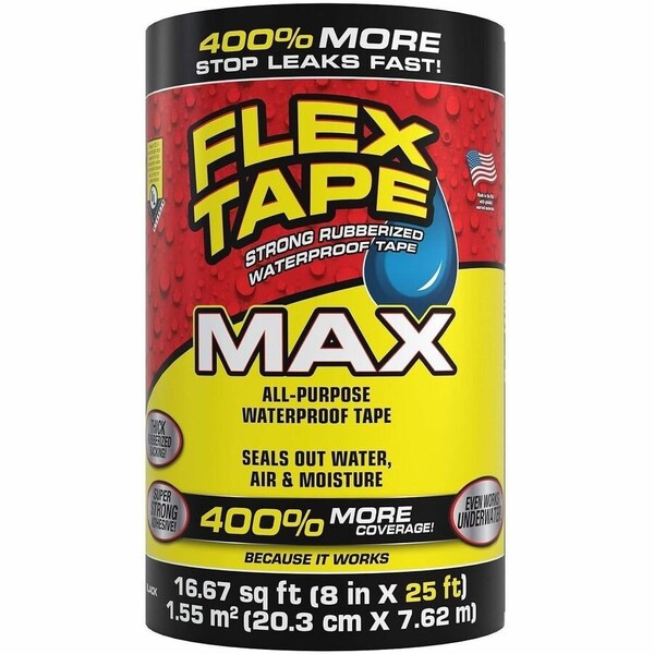 Flex Seal Flex Tape Max Black 8in x25ft, 3PK TFSMAXBLK08 - main