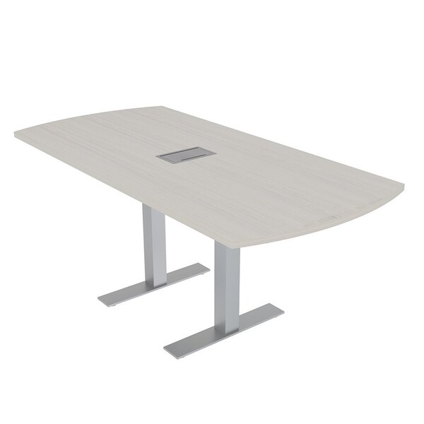 Skutchi Designs 6ft Arc Rectangle Conference Table With Power | Harmony Series | 6 Person Meeting Room Table HAR-AREC-36X72-T-K458-ESIL - main