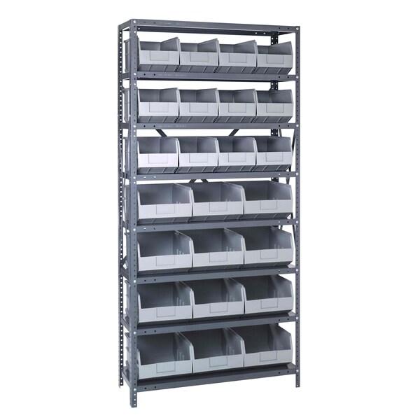 Quantum Storage Systems STEEL SHELVING UNIT W/ 24 BINS GRAY 2475-483485GY - main