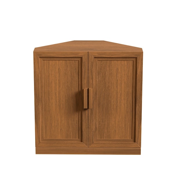 Homeroots 31in Walnut Wood Corner Accent Cabinet 693401 - main
