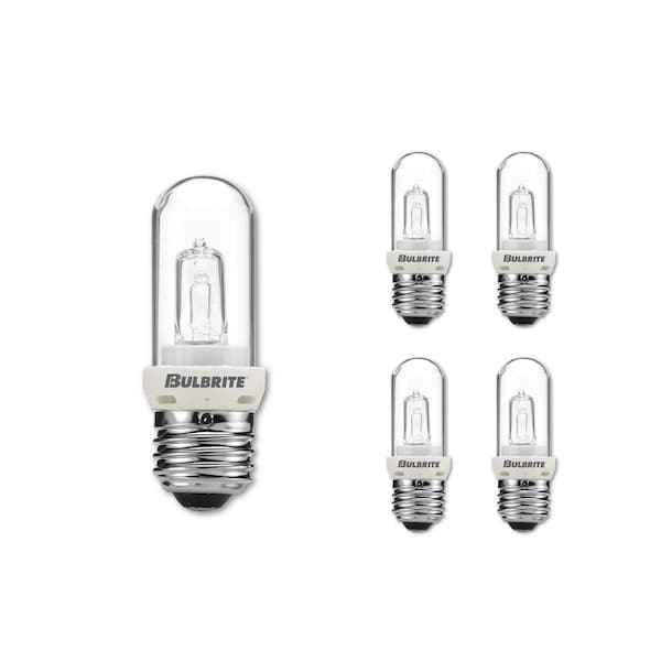 Bulbrite Mini 150w T8 Medium Screw Base E26 Clear Dimmable Soft White 2900K Halogen Light Bulb, 5PK 861995 - main