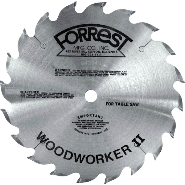 Grizzly 10" 20T Thin Kerf Woodworker II Circular Saw Blade T33591 - main