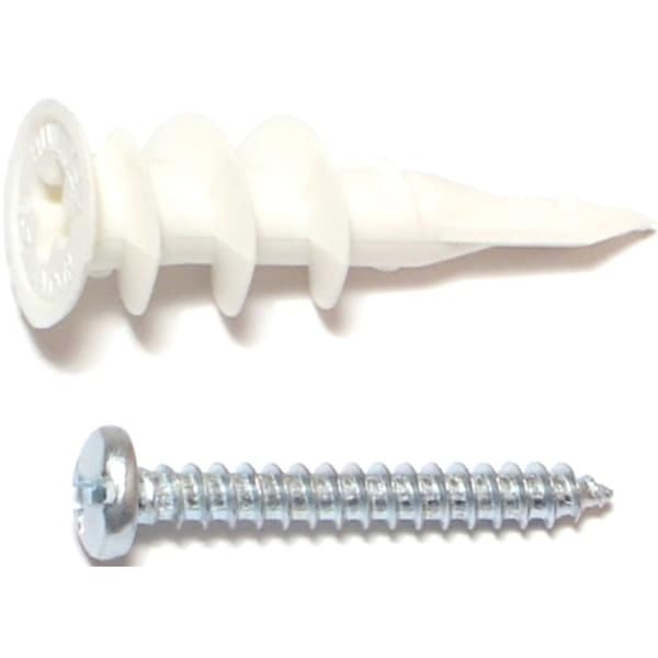 Midwest Enterprises MIDWEST FASTENER Wall Anchor with Screw, #8 Thread, 1-1/4 in L, Plastic 10421 - main