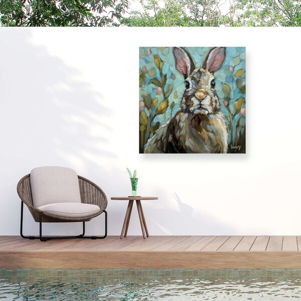 Trademark Fine Art Outdoor Canvas Art Andrea Lavery Good Luck Wall Art for Patios, or Gardens GRL00037-OC2424WR - main