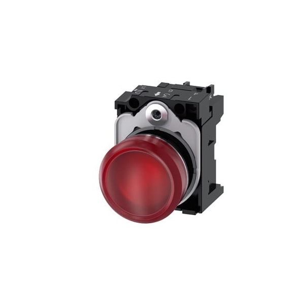 Siemens Indicator lights, 22 mm, round, metal, shiny, red, lens, smooth 3SU1156-6AA20-1AA0 - main