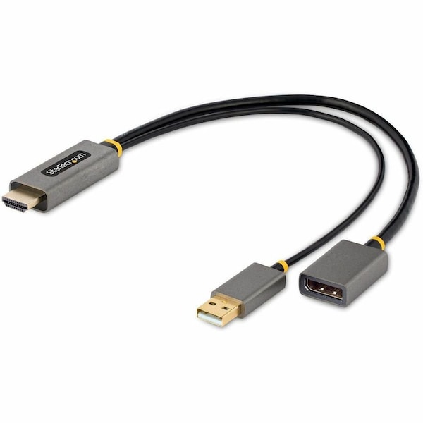 Startech.Com 1ft 30cm HDMI to DisplayPort Adapter, Active 4K 60Hz HDMI to DP Adapter Cable, HDR, USB 128-HDMI-DISPLAYPORT - main