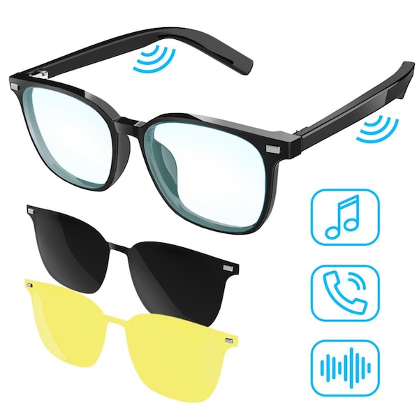 Alpha Digital Bluetooth Smart Glasses, Multi-Lens, Audio/Mic, IP65, 5Hr - Black G05 - main