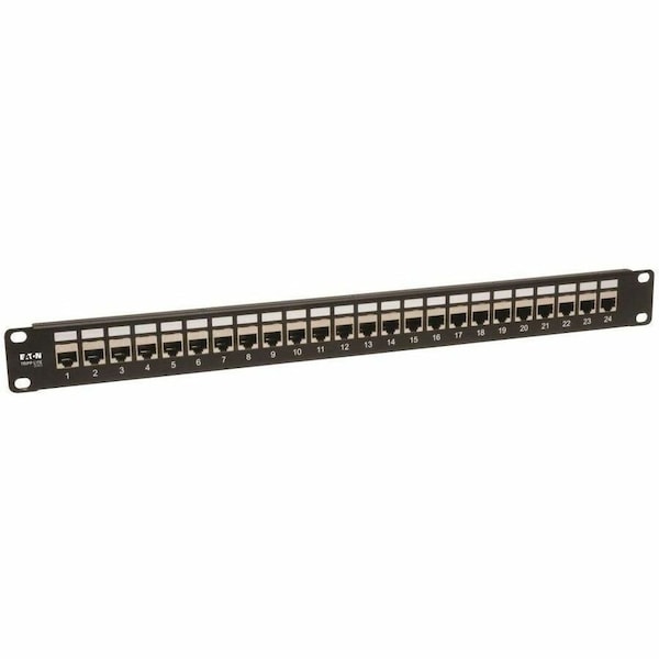 Tripp Lite 24-PORT SHIELDED CAT6 PATCH PANEL FEED THROUGH RACKMOUNT RJ45 1URM TAA N254-024-SH - main