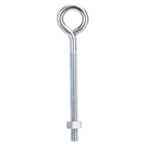 Prosource Eye Bolt, 4.7 mm Thread, Machine Thread, 2 in L Thread, 3/4 in Dia Eye, 79 lb Working Load, Steel, Zinc LR268 - main