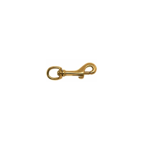 Apex Tool Group Round Swivel Eye Bolt Snap 1/2in D X 3-1/16in L Polished Bronze 40 lb Polished T7625614 - main