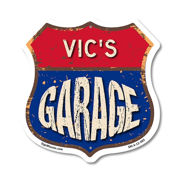 Signmission Vic's Garage, 12 Inch X 12 Inch, Aluminum Metal Sign SHI-A-12-383-VIC - main