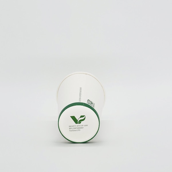 Verterra 16 Oz. White Paper Cup, 1000 Count, 50 COUNT INNERS, 1000PK VT-HTCUP-16W - main