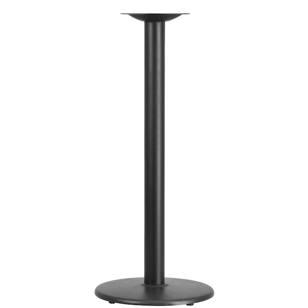 Flash Furniture Round Restaurant Table Base with 3" Dia., 18 in W, 18 in L, 40.5 in H, Cast Iron, Iron, Black XU-TR18-BAR-GG - main