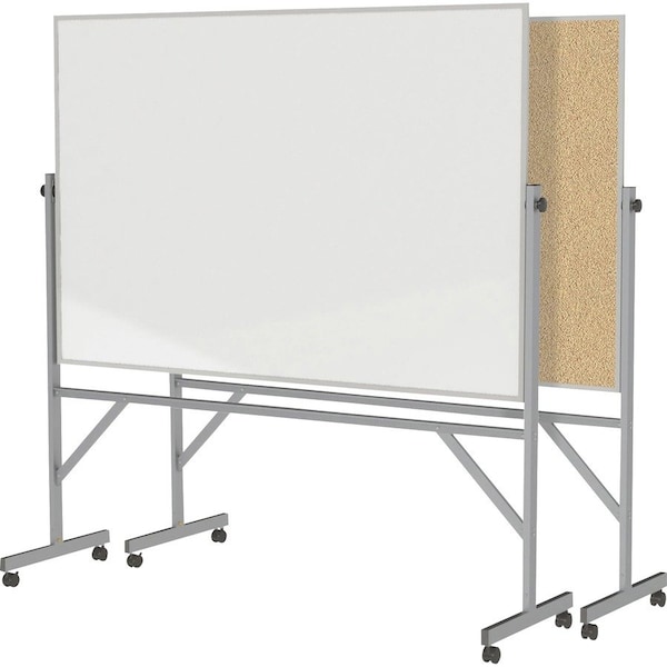 Ghent Dry Erase Board, Plastic, 78 1/4 in, 77 in, Aluminum Frame, White ARMK46 - main