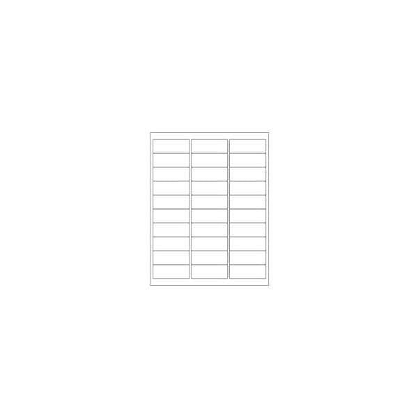 Bubblefast 2 5/8 x 1'' EZ Peel White Rectangle Laser Labels-30 Labels per Sheet BFLLEP204 - main