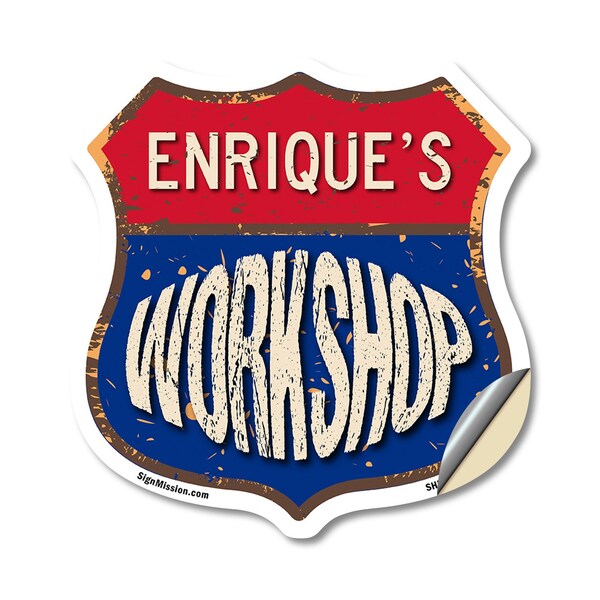 Signmission Enrique's Workshop, 18 Inch X 18 Inch, Vinyl Decal SHI-D-18-489-ENRIQUE - main
