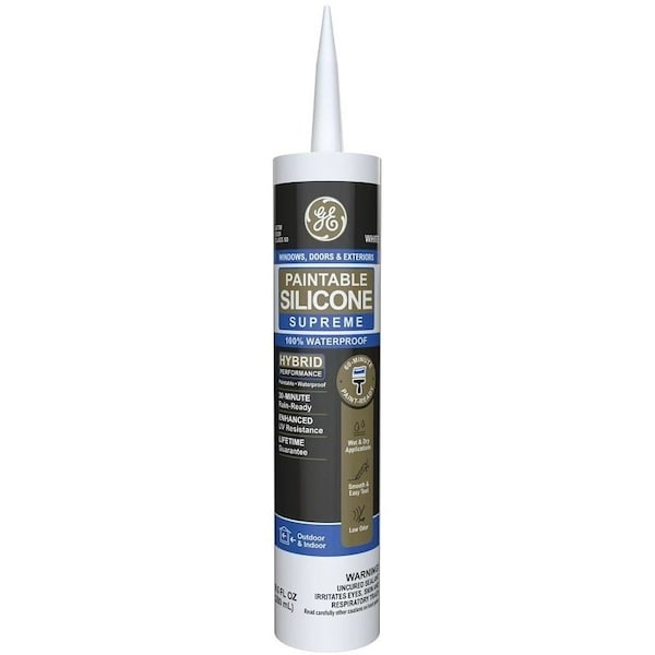 Ge Silicone II GE7000 Silicone Caulk, White, 30 to 150 deg F, 101 oz Cartridge 2867507 - main