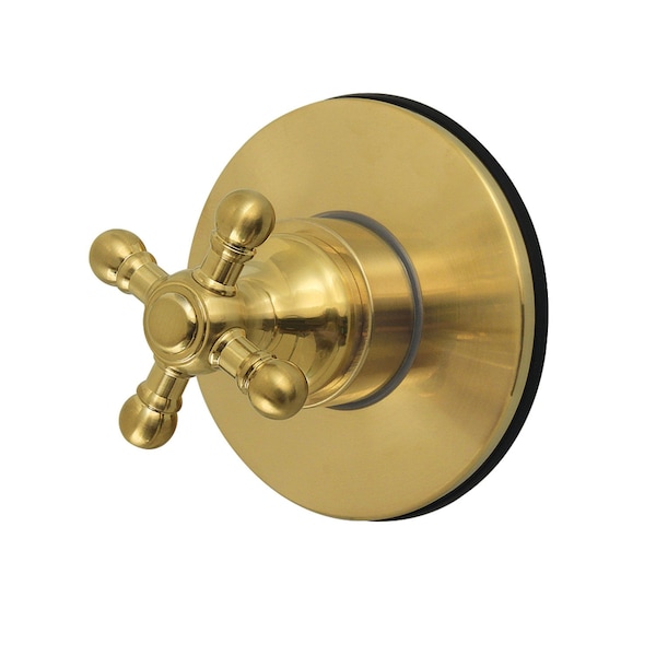Kingston Brass Single-Handle Six-Way Diverter Valve with Round Trim Kit, Brushed Brass KS4037BX - main