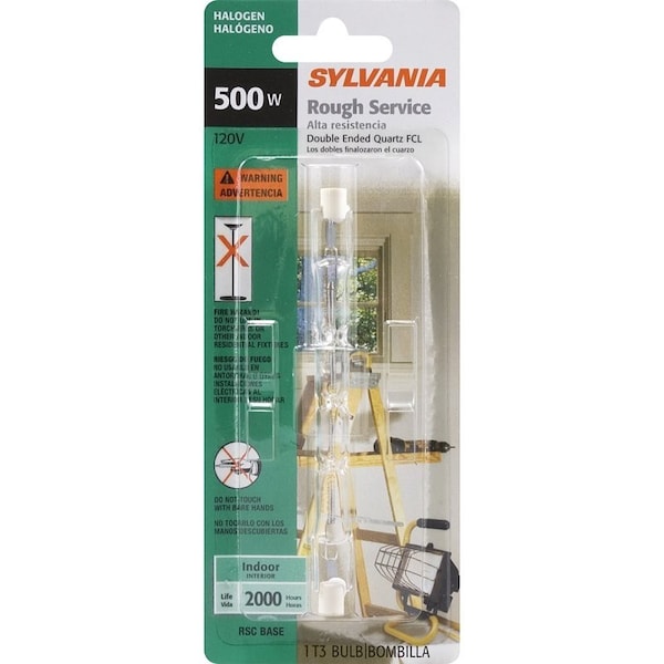 Sylvania Specialty Halogen Lamp, 500 W, Recessed Single Contact Base, T3 Lamp, 8750 Lumens, 2950 K Color Temp 58865 - main