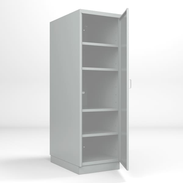 Pucel Heavy Duty Storage Locker, Single Door, 24inW x 36inD x 74inH, 4inBase, Adjustable Shelves, Gray DLCU-2436-1-AS-B - main