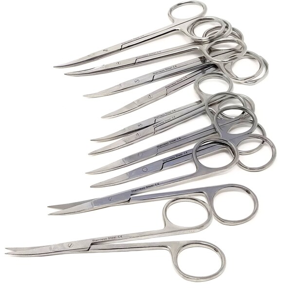 A2Z Scilab 10-Pcs Set, Iris Lab Scissors, 4.5 inch, Curved A2Z-ZR1090 - main