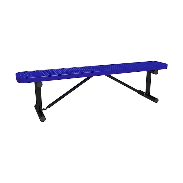 Leisure Craft 6' Standard Bench With No Back, Perforated Metal, Portable, Navy B6XPP-PERF-NAVY - main
