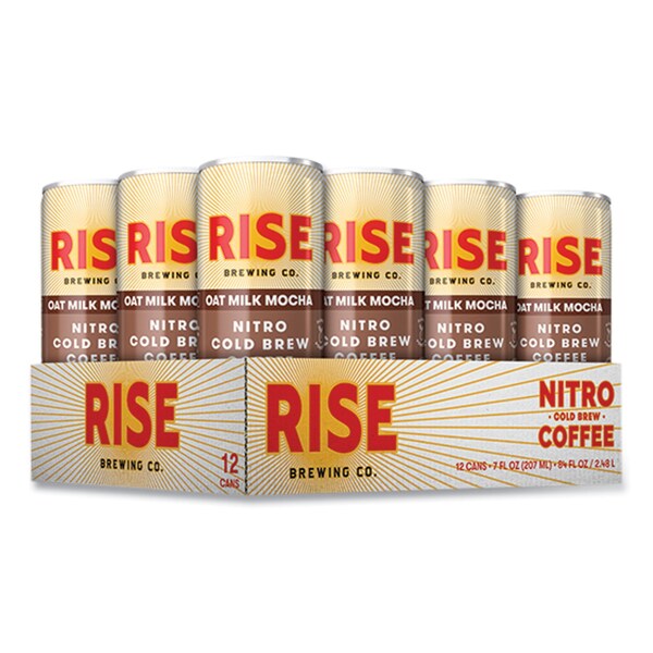 Rise Brewing Co. Nitro Cold Brew Latte, Oat Milk Mocha, 7 oz Can, 12PK RSB00049 - main