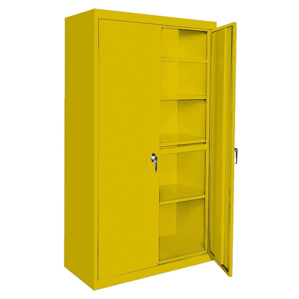 Steel Cabinets Usa Adjustable Storage Cabinet, 72 in H, 48 in W, Yellow, 5 Shelves AAH-48RB-Y - main