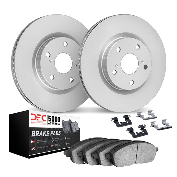 Dynamic Friction Co DFC GEOSPEC Coated Rotors with 5000 Brake Pads - Ceramic and Hardware 4512-21086 - main