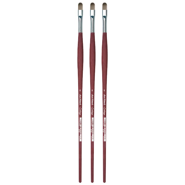 Da Vinci COLLEGE Student Brush, Synthetic, Acrylic & Oil, Filbert, Series 8750, Size 8, 3PK VA-8750_8 - main