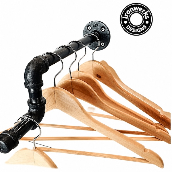 Ironwerks Designs 15" Black Pipe Clothes Rack IW-CH-Rack - main