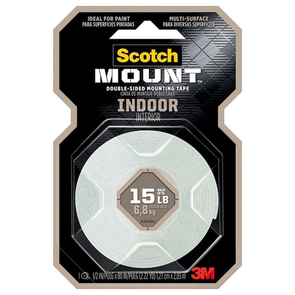Warner 1/2in x 80in 3M 110H White Scotch-Mount Indoor Mounting Tape 435 - main