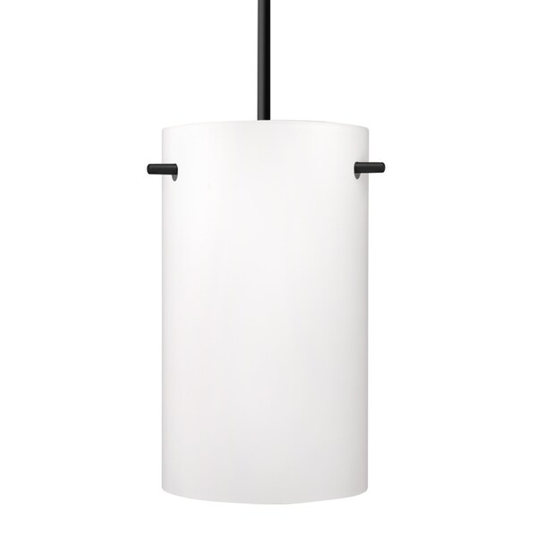Besa Lighting Besa Tamburo 5 Pendant, Opal Matte, Black Finish, 1x 11W LED 1JT-400507-LED-BK - main