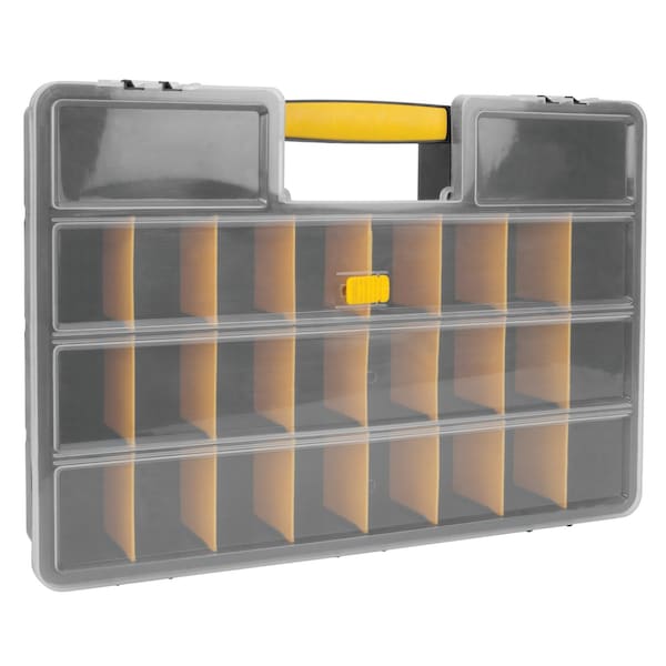 Performance Tool 26 Compartment Organizer, Adjustable Compartments, Clear Cover, Latch W54037 - main