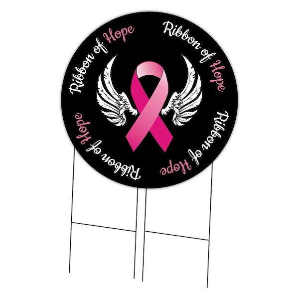 Signmission Ribbon Of Hope Double Sided Corrugated Plastic Circle Yard Sign C-36-CIR-DS-WS-Ribbon of Hope - main