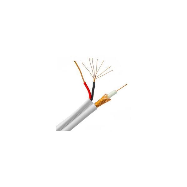 Cable Wholesale Plenum RG6 Siamese Coaxial + Power Cable, 18AWG Solid Copper Coax, 18/2 Stranded Copper Power, 11X4-18291NH - main