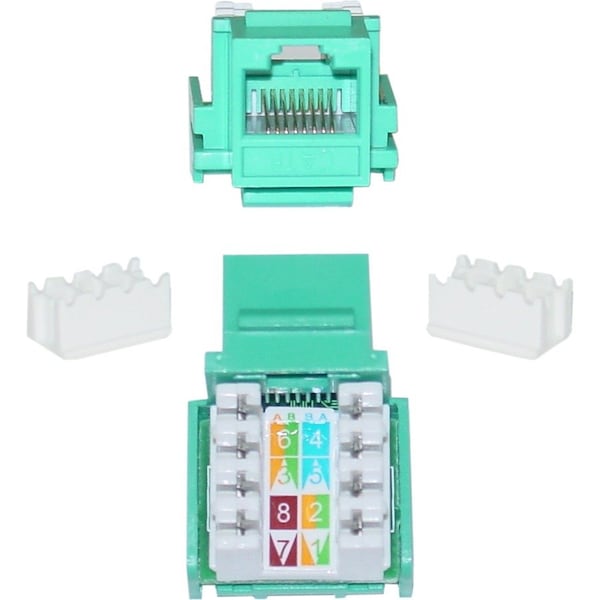 Cable Wholesale Slimline Cat6 Keystone Jack, Green, RJ45 Female to 110 Punch Down 326-120GR - main