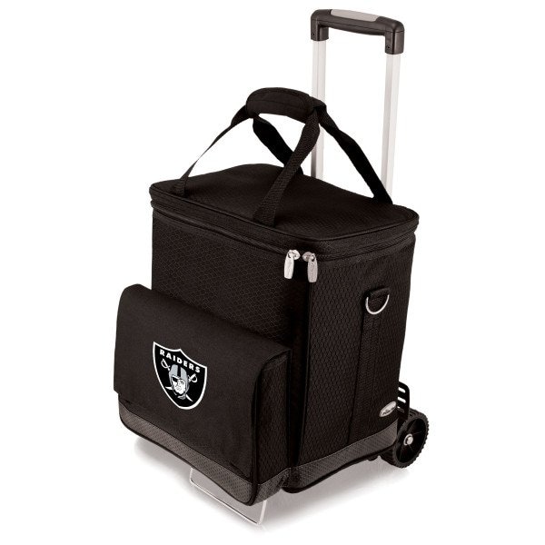 Picnic Time Family Of Brands NFL Las Vegas Raiders - Cellar 6-Bottle Wine Carrier & Cooler Tote with Trolley 660-85-179-234-2 - main