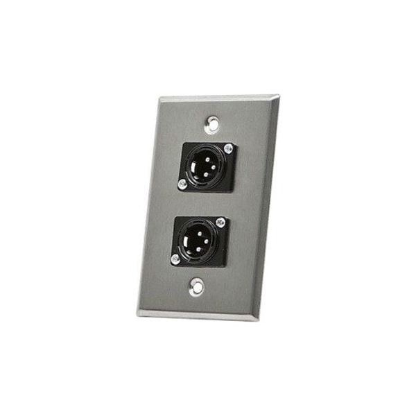 Monoprice A/V Wallplate, XLR(M), 3Pin, 2Port 7398 - main