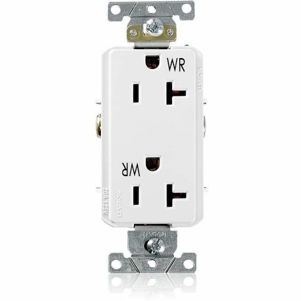 Leviton Plugs&Rcptcls, 20A, 125VAC, Wht, PBT, PK1 WDR20-W - main