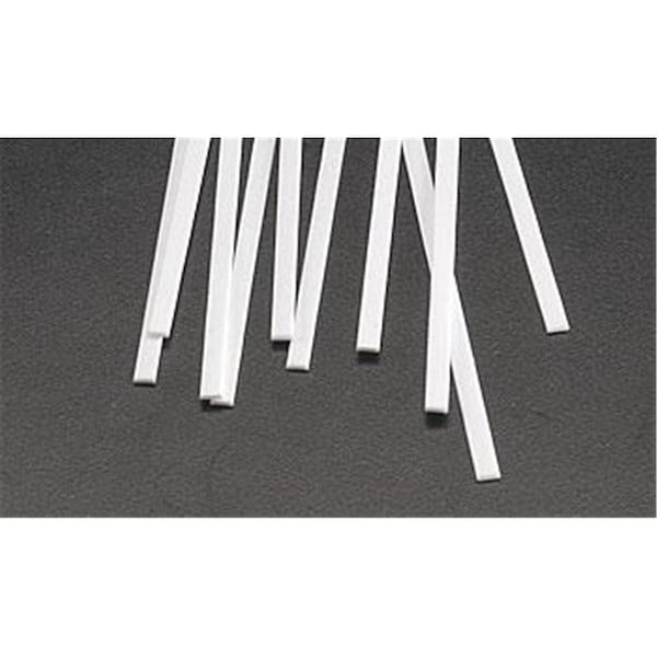 Plastruct 0.30 x 0. 1 x 10 in. Rectangle Strip Styrene, White, 10PK PLS90735 - main