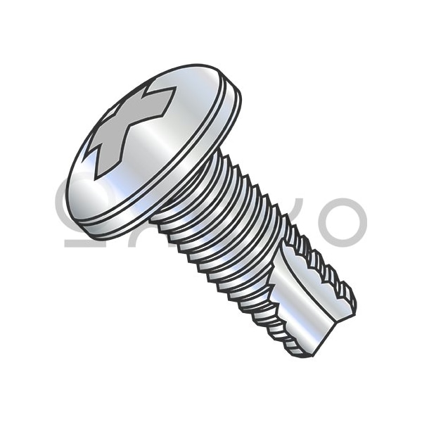 Oxoxo 8-32X1/2 Phillips Pan Thread Cutting Screw Type 23 Fully Threaded Zinc Bake, 10000PK 123743 - main